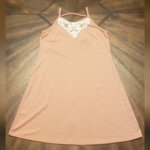 Jenna And Jessie Pink Sleeveless Dress with Lace Detail Size 10